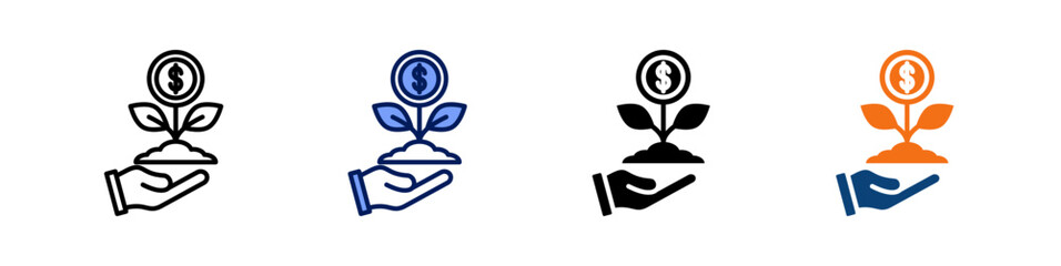 Investment All In One Icon Multi Styles Vector Set