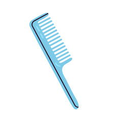 Blue plastic comb with wide teeth, suitable for curly, wet or thick hair