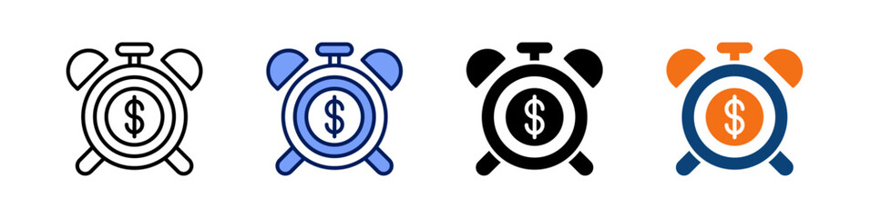 Timing All In One Icon Multi Styles Vector Set