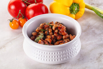 Black eye beans wutg tomato sauce