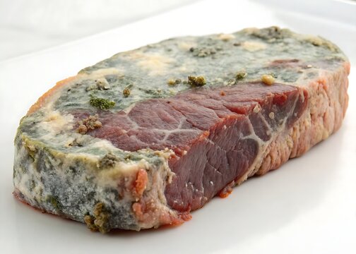 Spoiled Raw Meat Steak With Mold and Decay spoiled meat