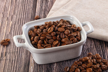 Roasted brown araboca coffee beans