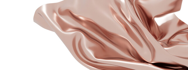 Elegant rose gold silk fabric flowing.  Perfect for luxury, beauty, and fashion designs.