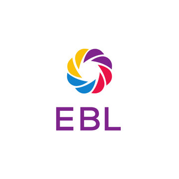 EBL logo design on white  background.