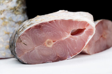 Rohu fish isolated on black background,