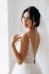 portrait of a bride in the morning before the wedding
