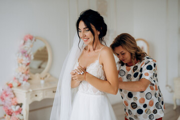 portrait of a bride in the morning before the wedding