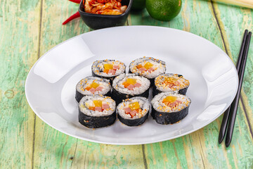 Koream homemade roll Kimbap with nori seaweed