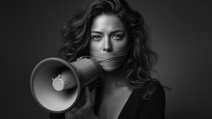 Muted voice: A conceptual image of censorship and the fight for free speech