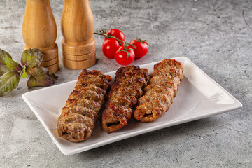 Grilled kebab minced meat barbecue