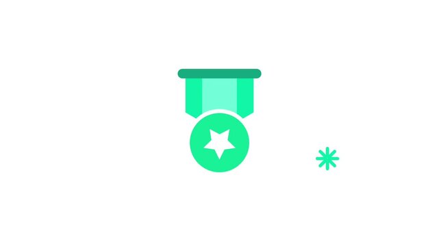 A simple green medal icon with a white star, offering a clean and minimal design to represent basic recognition and honor