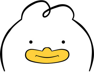 Cute Duck Character Vector Illustration with Hello Friend Text