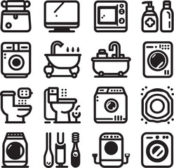 bathroom appliances icons