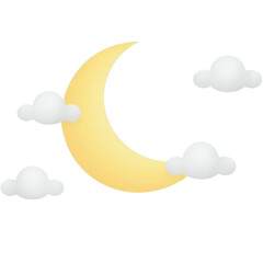 Moon with minimalist cloud design
