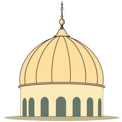 Silhouette of a minimalist mosque dome