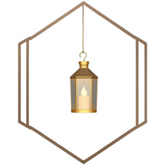 Lantern in geometric frame