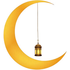 Lantern inside crescent moon