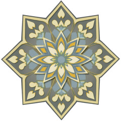 Islamic pattern tile in star shape
