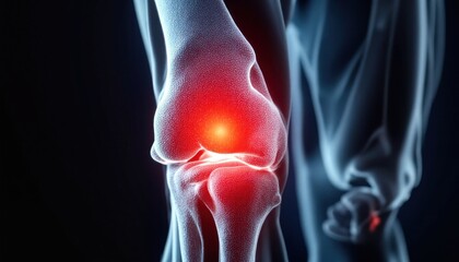 Managing knee pain health awareness medical illustration clinical environment close-up view injury prevention