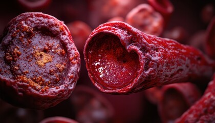 Dynamic blood vessel structures human body medical illustration scientific environment macro viewpoint