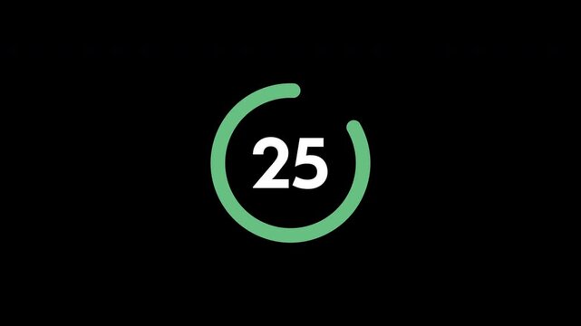 30 second countdown animation with a circular style that decreases each second. Perfect for video intros, timers, or transitions. Clean, modern, and eye-catching design.