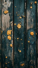 Fototapeta premium Weathered Wood Texture with Fungal Growth Pattern Detail