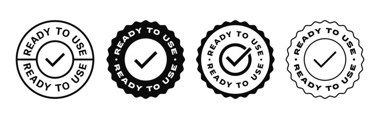 Set Of Ready To Use Signs Vector Design. Easy Usage Emblem. Product Sticker Badge.