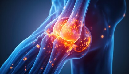 Exploring joint health knee joint illustration medical science digital art clinical environment close-up view anatomy concept