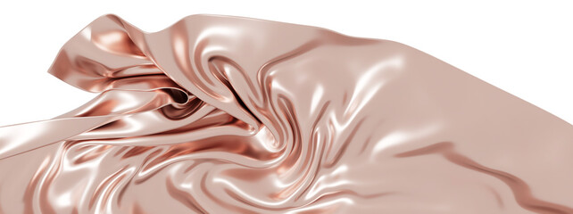 Luxurious rose gold silk fabric, perfect for elegant designs.  High-resolution image ideal for website banners, product photography, and more.