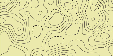 Topographic line contour map background image. Topographic line contour map background, geographic grid map. Seamless doodle modern abstract brain texture yellow and black pattern.