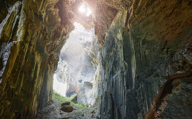 Inside the Gomantong Caves in Sandakan District, Sabah, Borneo, Malaysia.