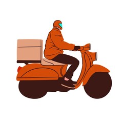 man on scooter Delivery package