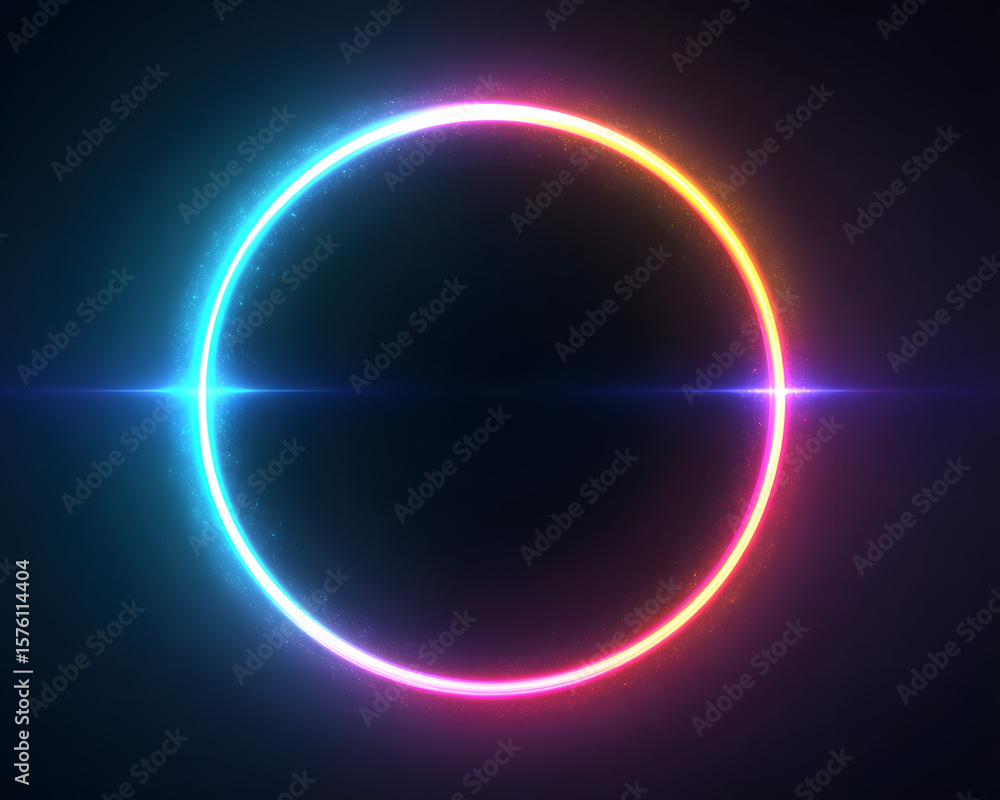 Poster blur gradient circle with grain noise texture, neon hologram iridescent color blurry shape isolated 