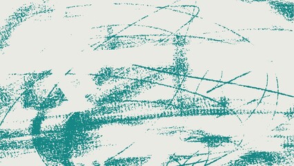 Abstract teal scribble texture on a white background, resembling child-like crayon or pencil...