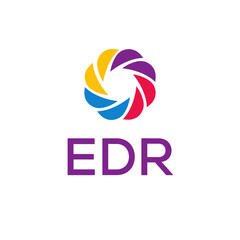 Obraz premium EDR logo design on white background.