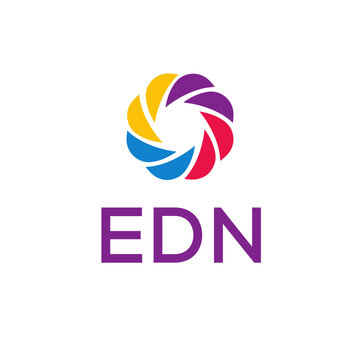 EDN logo design on white  background.