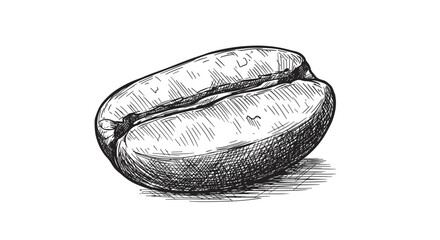 Coffee beans close-up — vintage ink sketch doodle black and white vector illustration on white background

