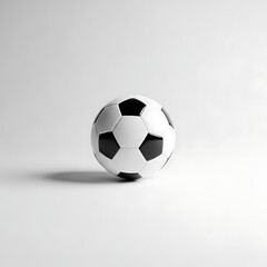 Obraz premium Classic Soccer Ball on White Background with Light and Shadow