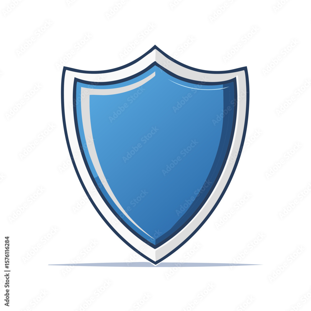 Aufkleber graphical blue shield emblem with clean lines and a shadow representing security or protection