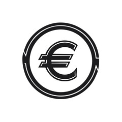 Stylized Euro Symbol in Circular Frame Financial Concept Design Economic Currency European Union Value