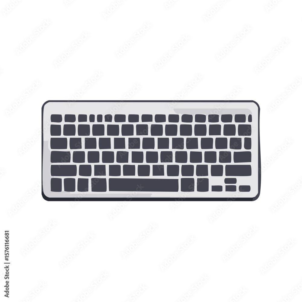 Fototapete illustration of a white keyboard with dark keys for computer input device