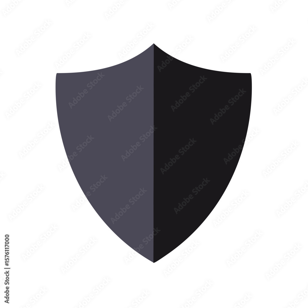 Poster stylized shield illustration depicting security and defense concepts with simple iconographic design