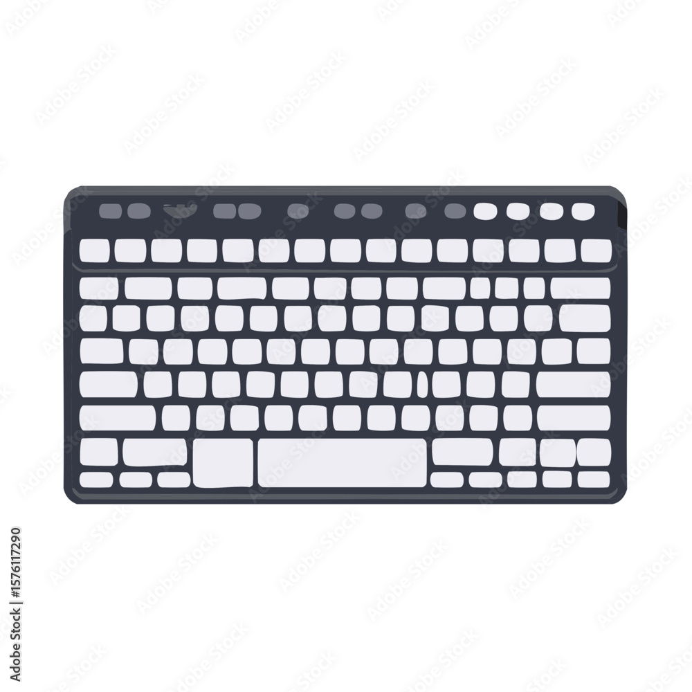Aufkleber wireless keyboard with white keys, computer input device