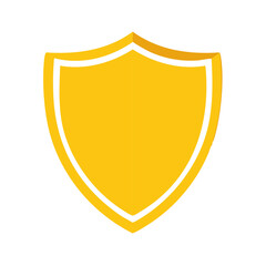 Golden Protective Shield Design Element for Security, Safety and Award Emblems