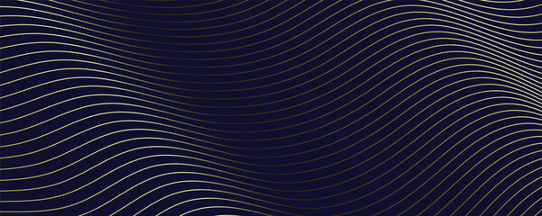 elegant navy blue background with smooth golden waves. perfect for modern, luxury, and technology designs.