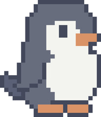 Obraz premium pixel illustration of penguin