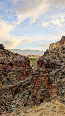 Summer Sunrise Red Rock Hiking Views of Mollies Nipple Hurricane Utah 