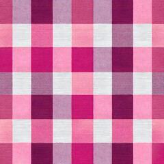 Seamless pattern with pink gingham check, plaid repeat background for school, wallpaper, backdrop, poster, flyer, social post background, png transparent.