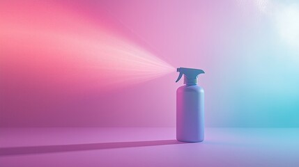 Canister spray substance A vibrant spray bottle emits colorful mist, creating an energetic atmosphere for cleaning or refreshing spaces.