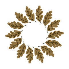 Beautiful wreath with leafs. Autumn vibe.